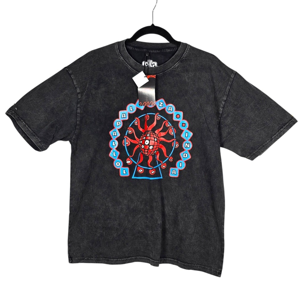 Lollapalooza‎ India 2026 Festival Graphic T-Shirt Charcoal Acid Wash Mens Large